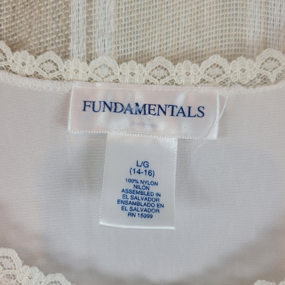 Vintage‎ Fundamentals Nightdress Pajamas Nightgown Size Large White - Picture 3 of 11